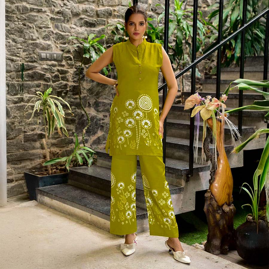 Green  Rayon Printed Kurti