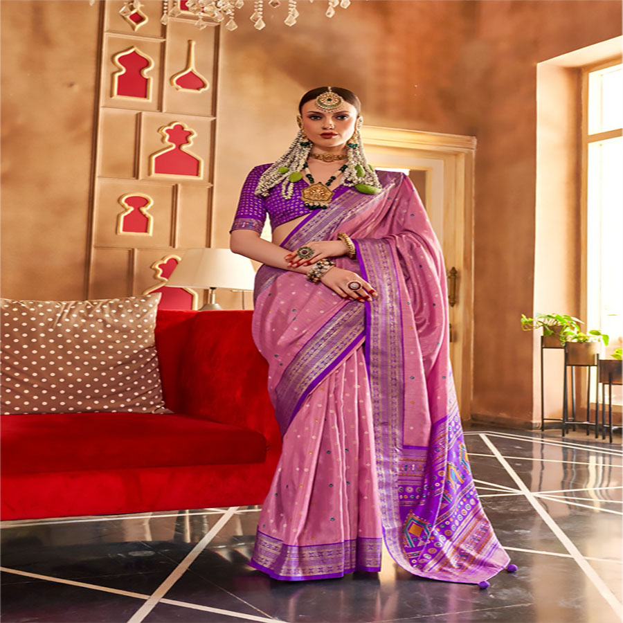 Pink Silk Partywear Saree