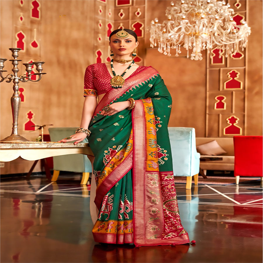 Green Silk Partywear Saree