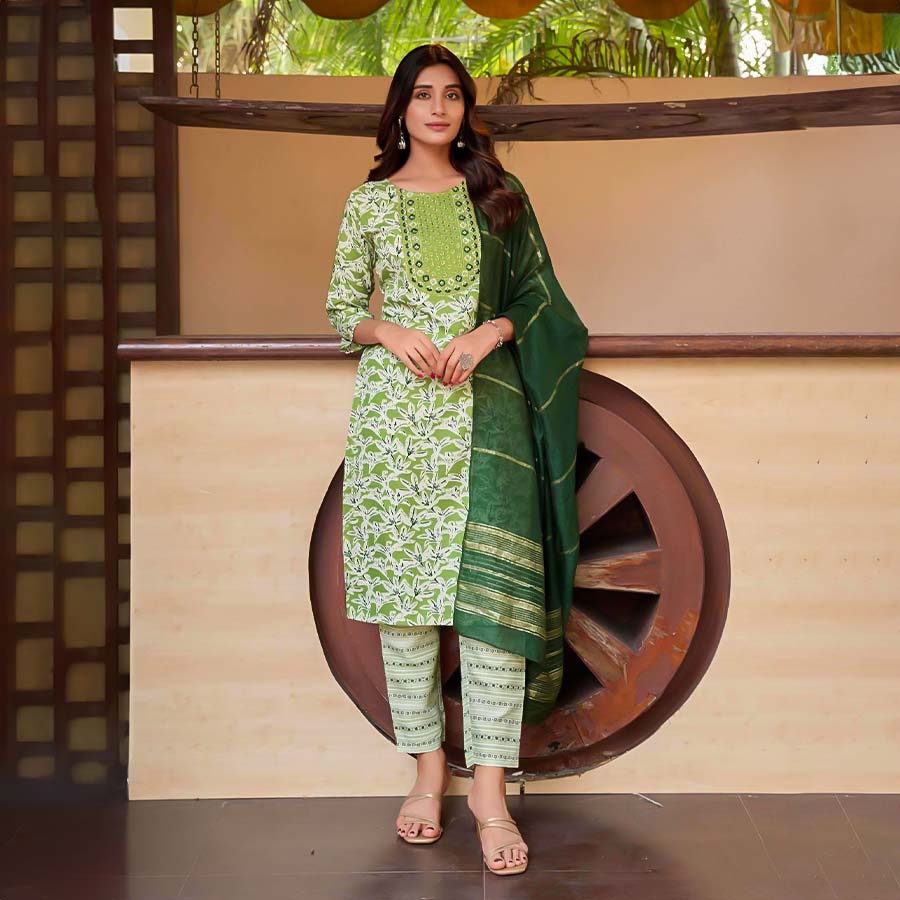 Green  Capsule Casual Wear Salwar Kameez