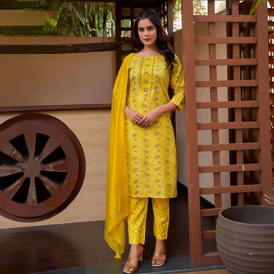 Yellow Capsule Casual Wear Salwar Kameez