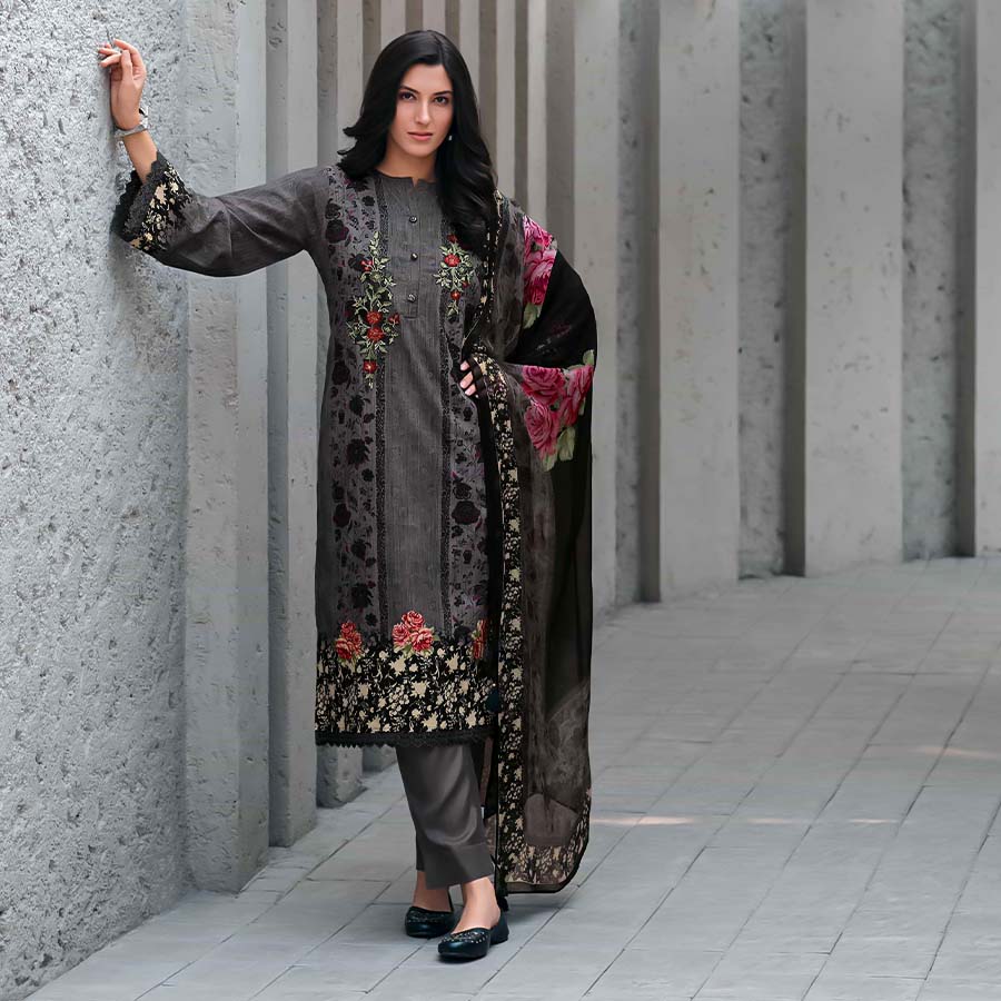 Black  Cotton Party Wear Salwar Kameez