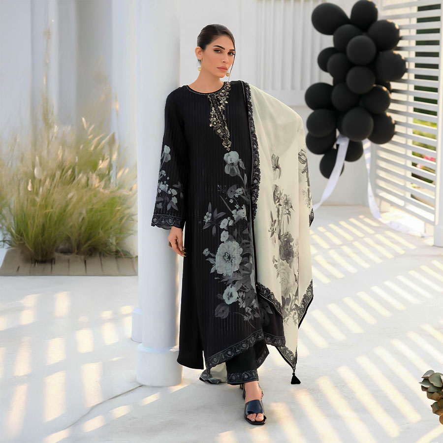 Black Muslin Party Wear Salwar Kameez