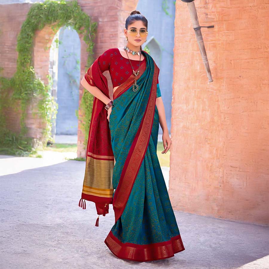 Blue Silk Casual Wear Saree