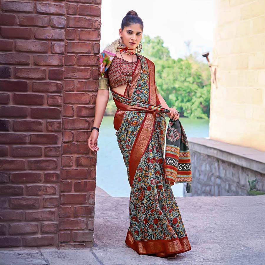 Blue Silk Casual Wear Saree