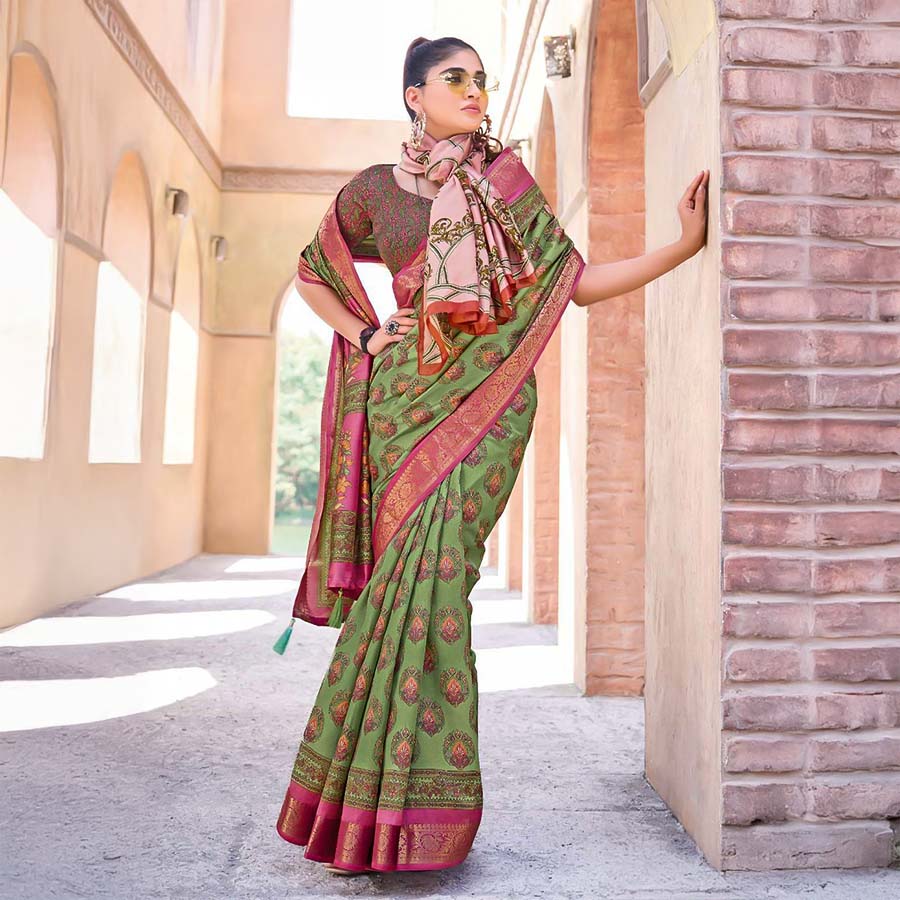 Green  Silk Casual Wear Saree
