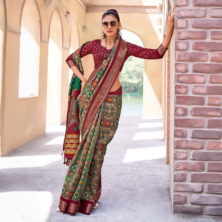 Green  Silk Casual Wear Saree