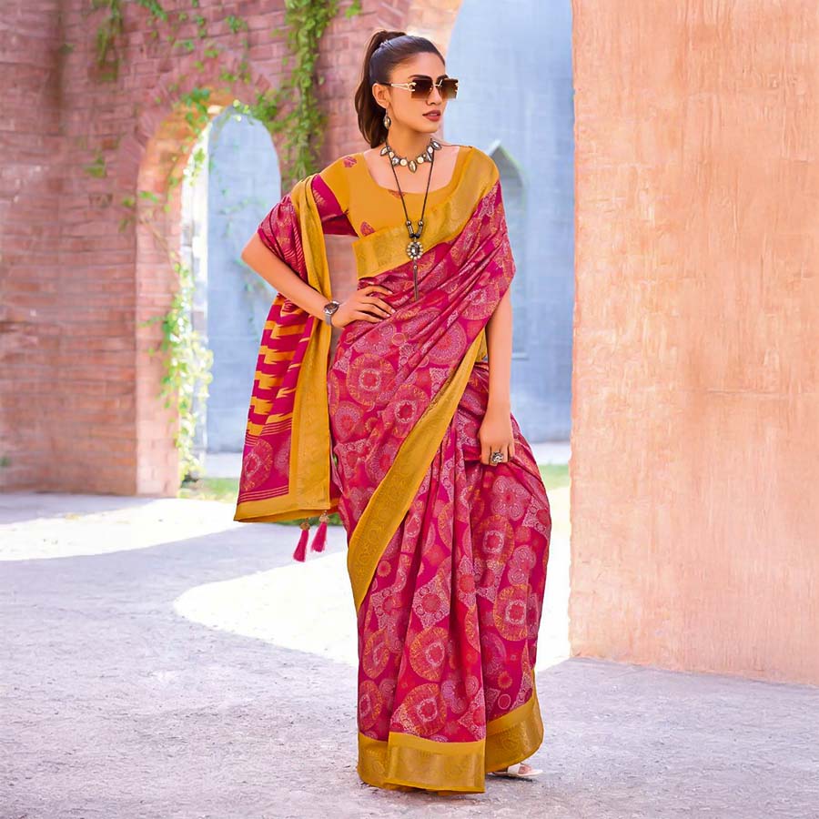 Red  Silk Casual Wear Saree