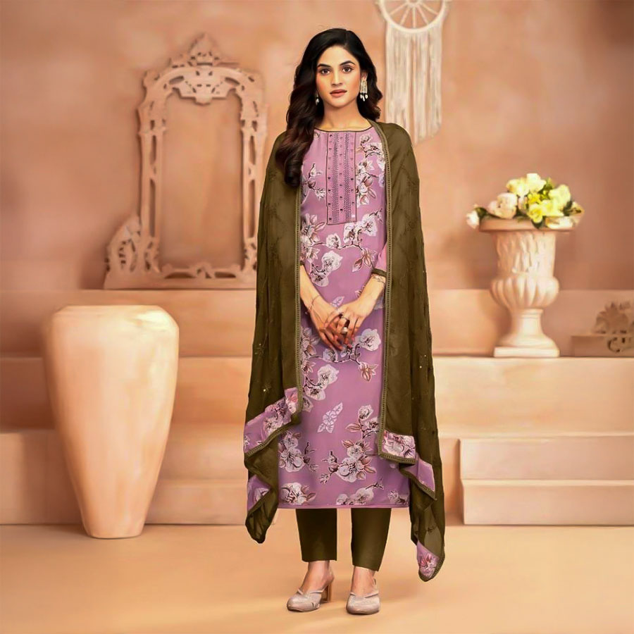 Purple  Georgette Casual Wear Salwar Kameez