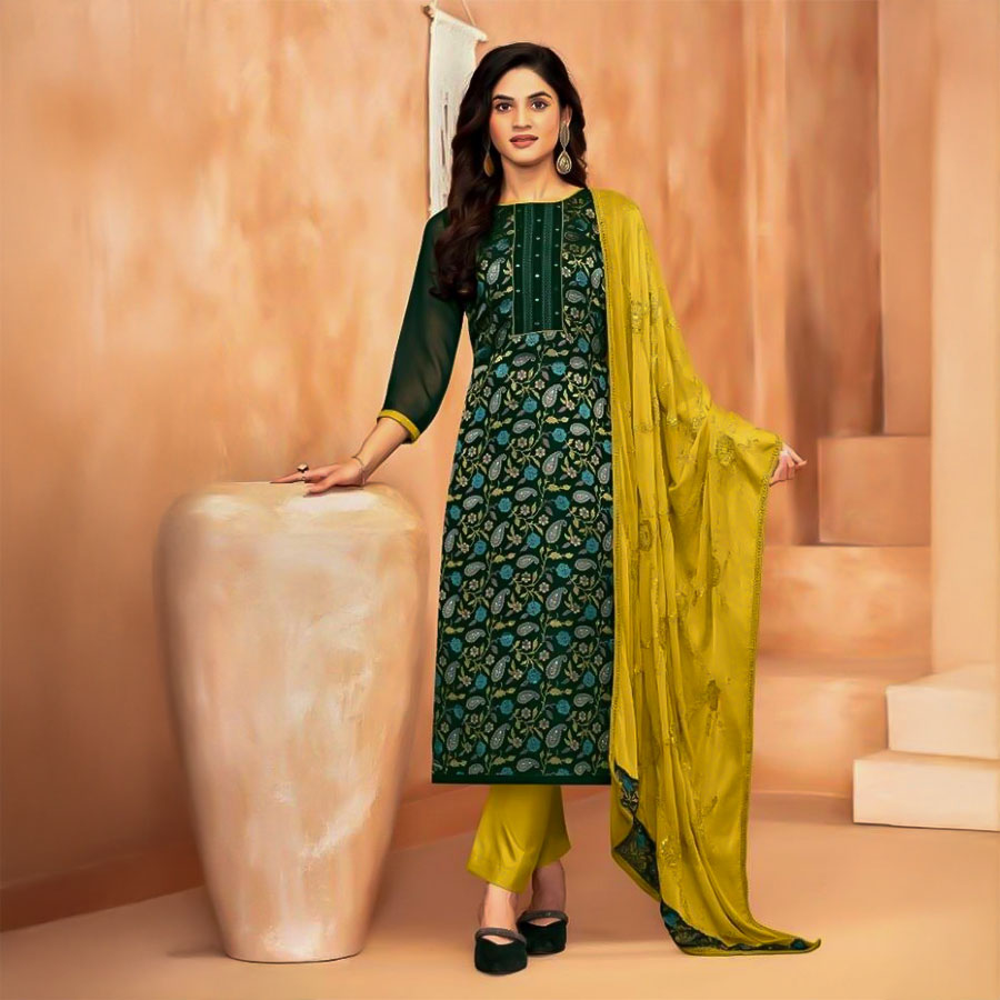 Green  Georgette Casual Wear Salwar Kameez