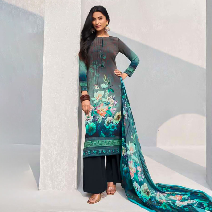 Black  Butter Crepe Casual Wear Salwar Kameez