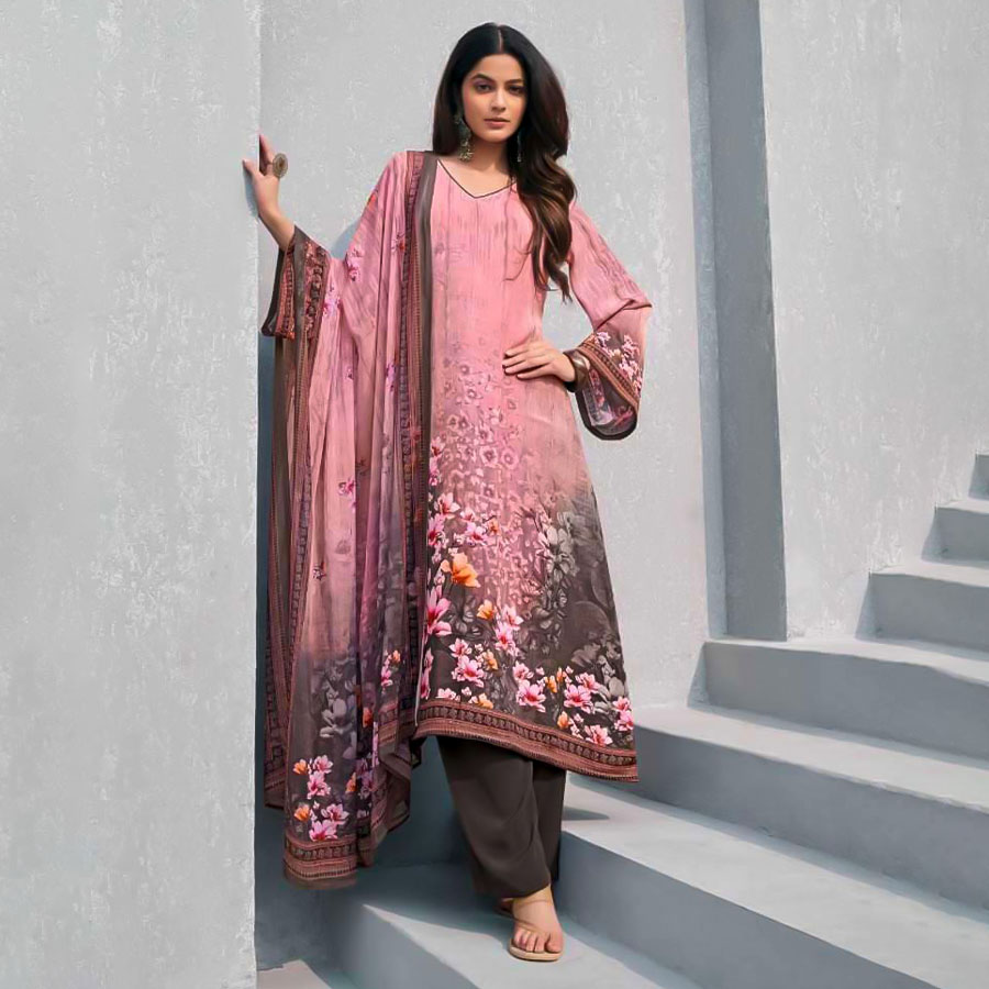 Pink  Butter Crepe Casual Wear Salwar Kameez