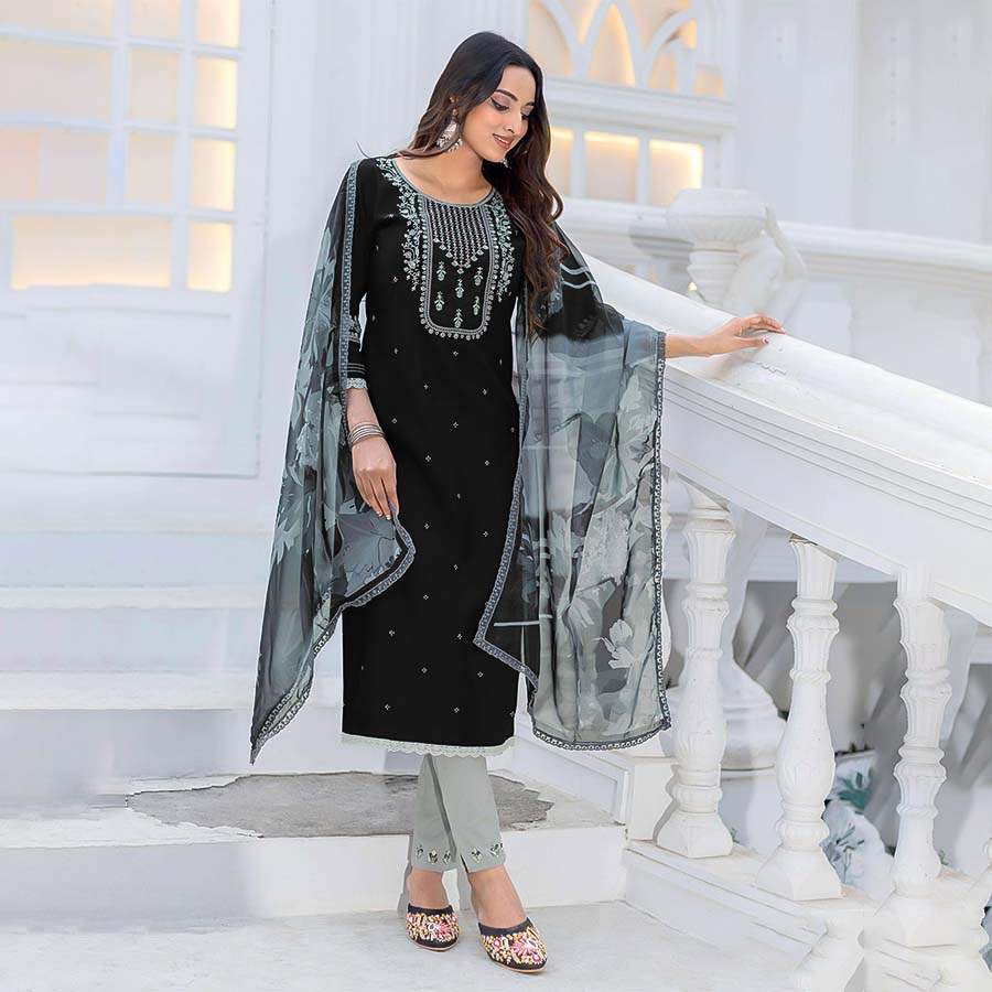 Black  Modal  Casual Wear Kurti