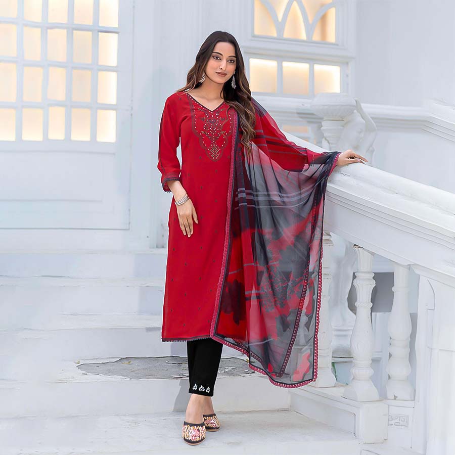 Red Modal  Casual Wear Kurti