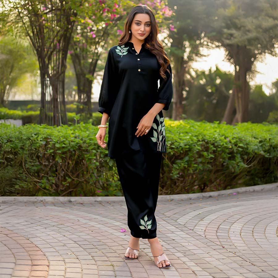 Black  Viscose Casual Wear Kurti