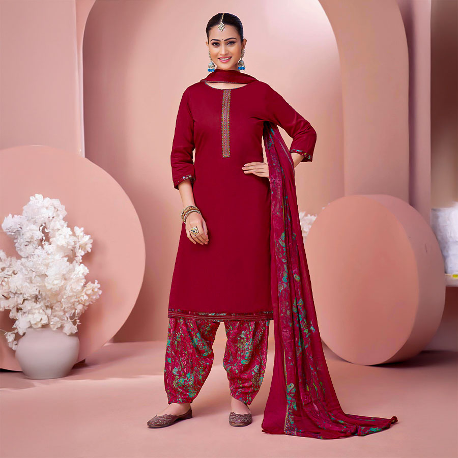 Red Zam  Casual Wear Salwar Kameez