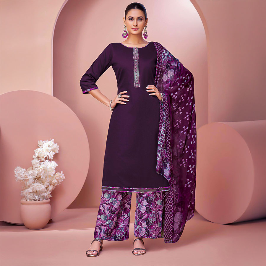 Purple Zam  Casual Wear Salwar Kameez