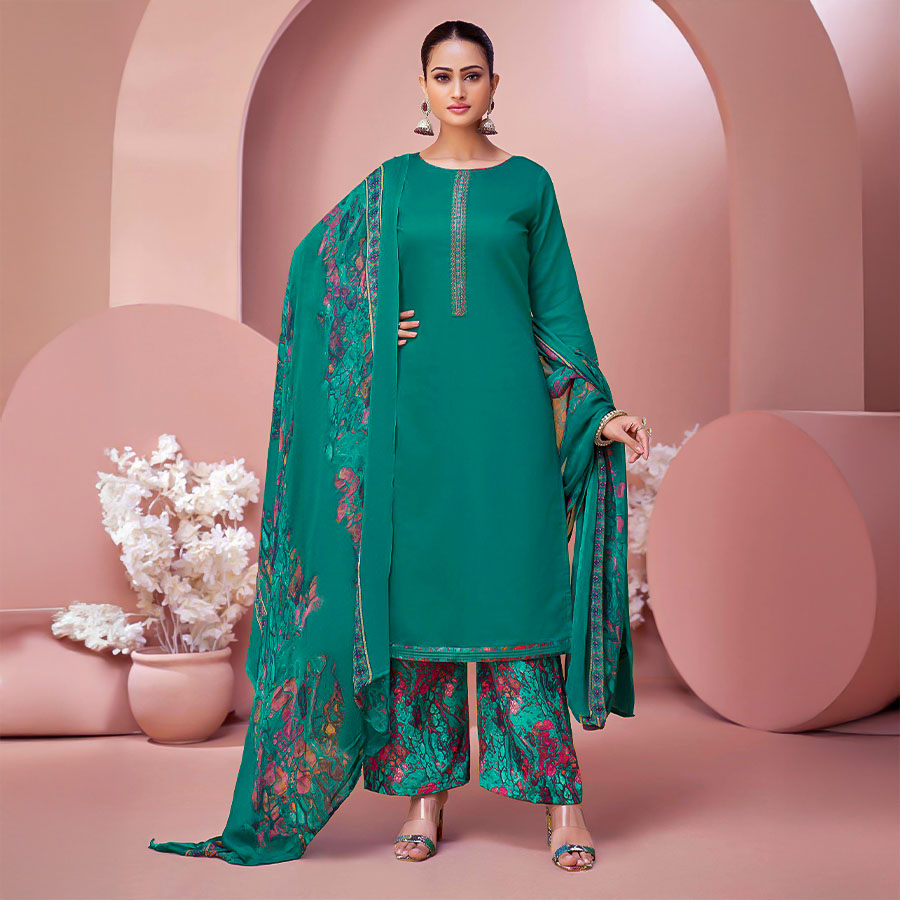 Green Zam  Casual Wear Salwar Kameez