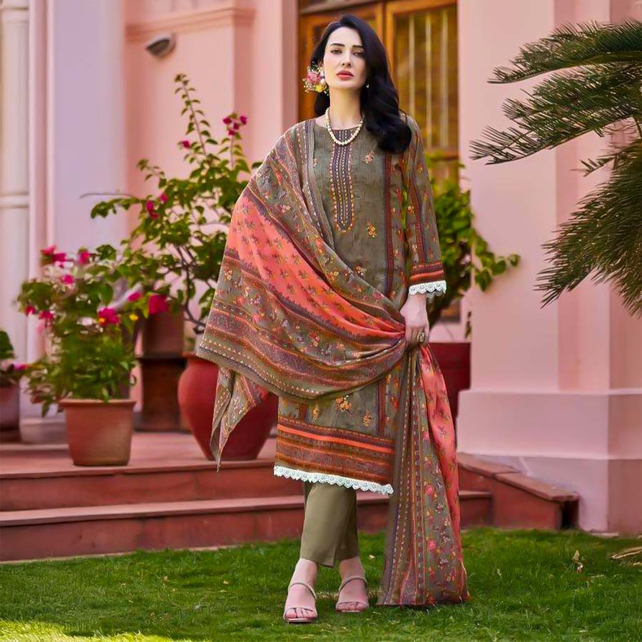 Green Cotton Casual Wear Salwar Kameez