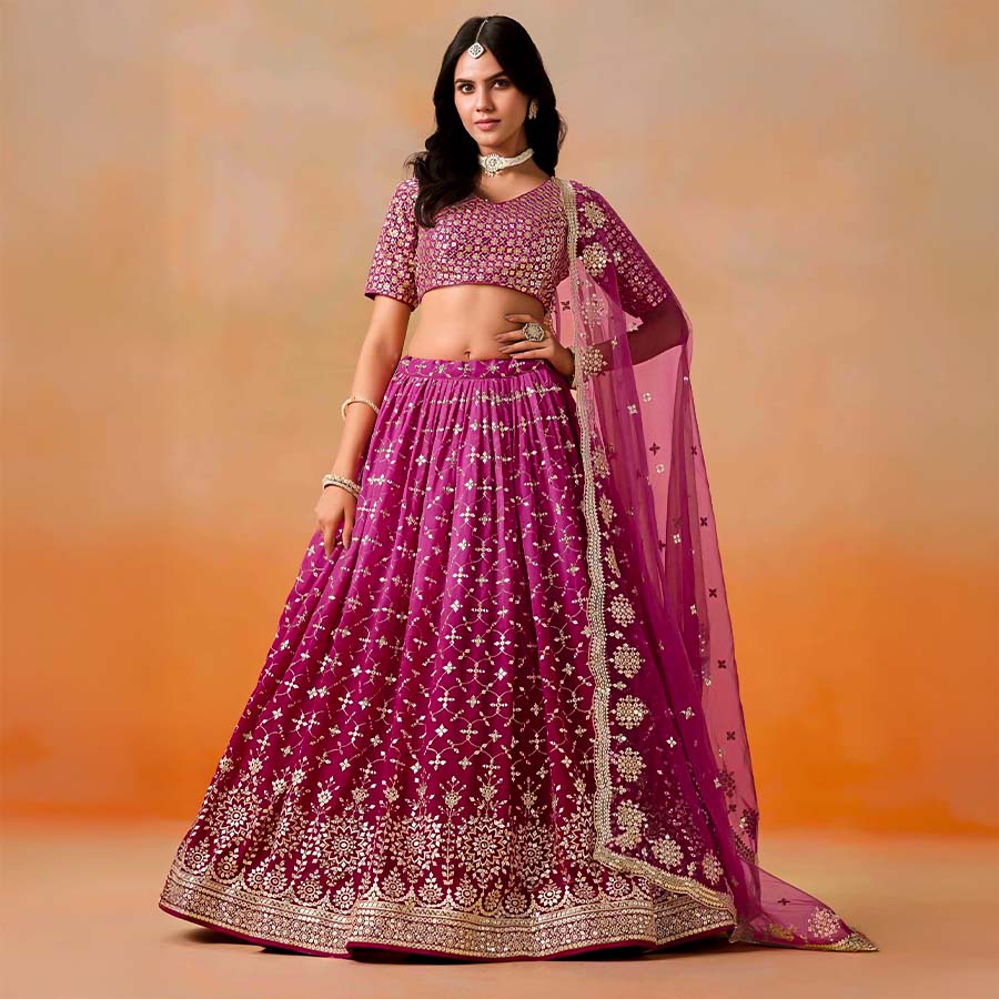 Magenta  Fancy Designer Lehenga
