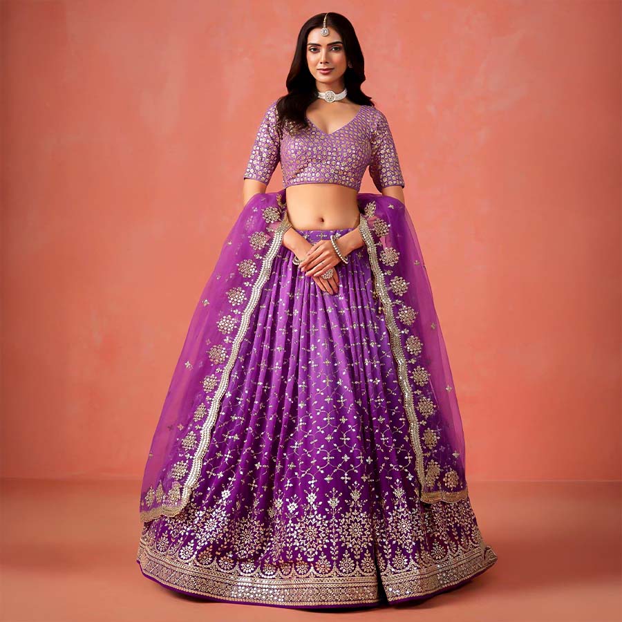 Violet Fancy Designer Lehenga