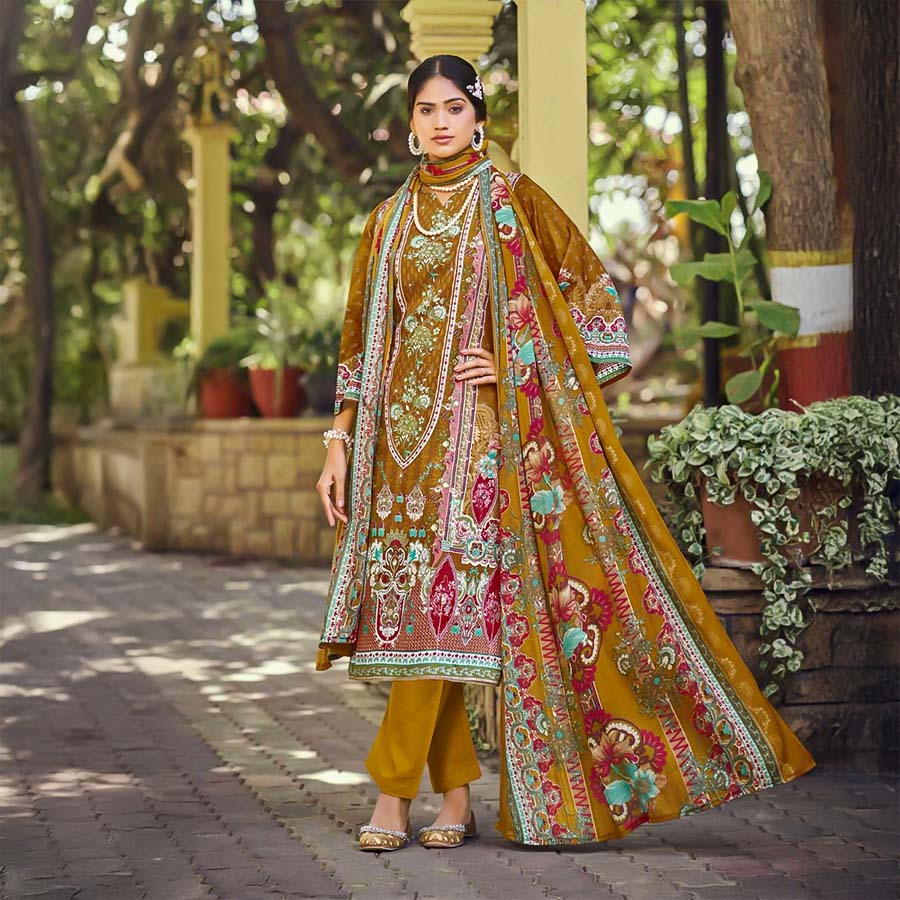 Yellow Jam Cotton  Printed Salwar Kameez