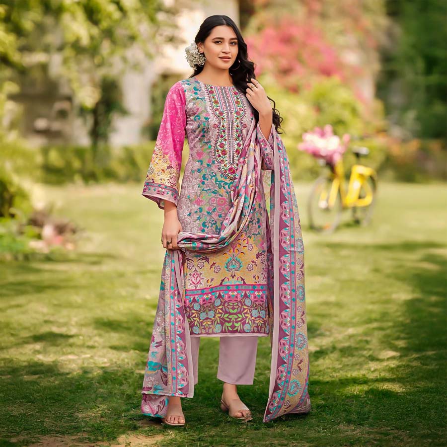 Pink  Cotton Casual Wear Salwar Kameez
