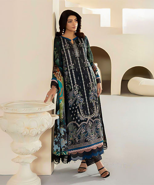 Black Cotton Printed Salwar Kameez in northampton