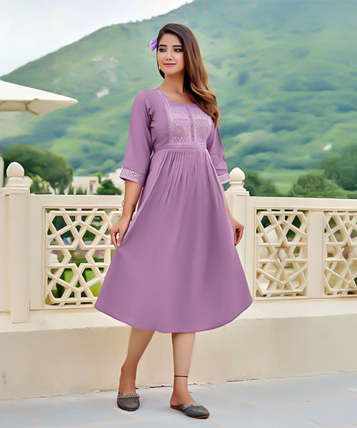 Purple  Roman Shimmer Casual Wear Kurti in jacksonville