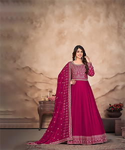 Pink ART SILK Anarkali Suit