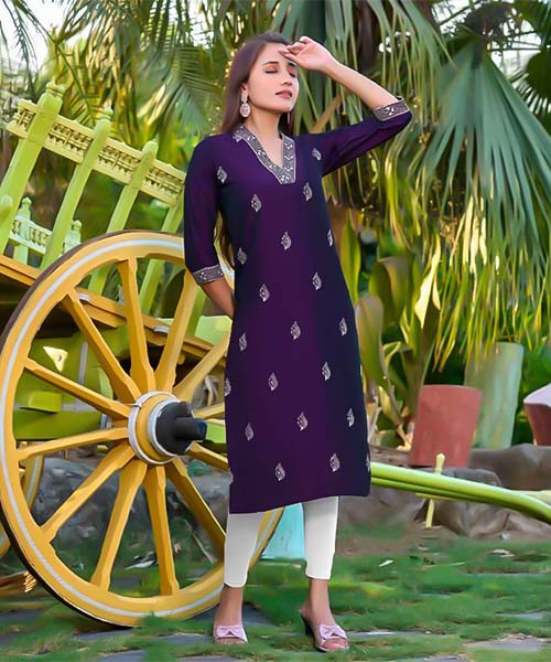 Violet  Rangeela Silk  Casual Wear Kurti in jacksonville