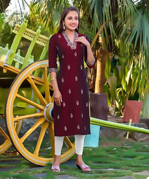 Red Rangeela Silk  Casual Wear Kurti in jacksonville