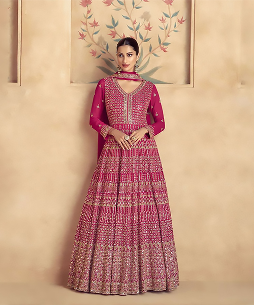 Pink Georgette Designer Suit