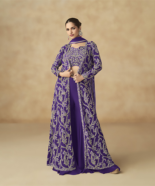 Blue Georgette Designer Suit