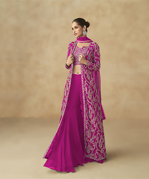 Pink Georgette Designer Suit