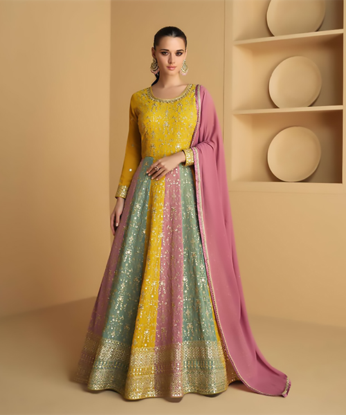 Multicolour Georgette Designer Suit