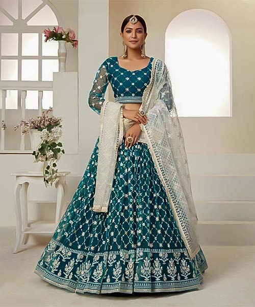 Green  Butterfly Net Designer Lehenga in mumbai