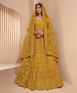 Yellow NET Partywear Lehenga