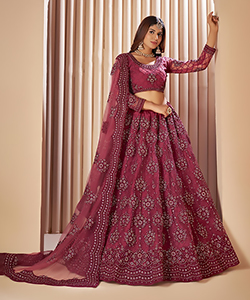 Maroon NET Partywear Lehenga