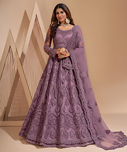 Purple NET Partywear Lehenga