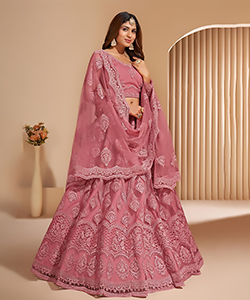 Pink NET Partywear Lehenga