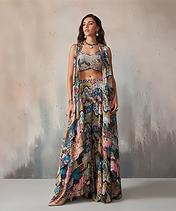 Muticolor Chiffon Partywear Lehenga