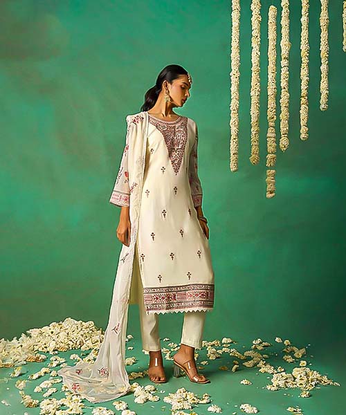 White Organza  Designer Salwar Kameez