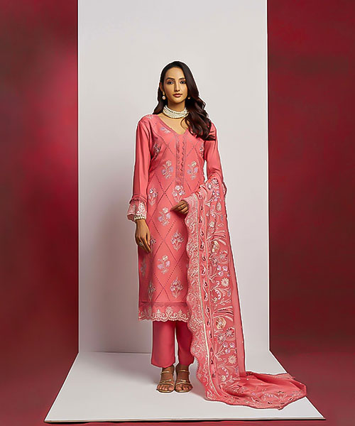 Pink  Organza Designer Salwar Kameez