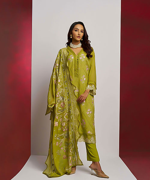 Green Organza Designer Salwar Kameez