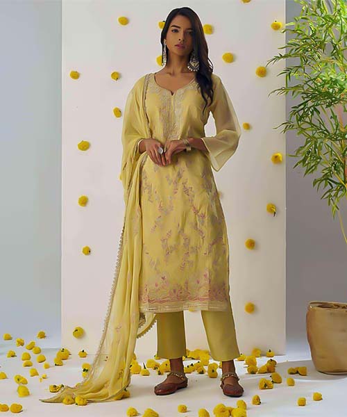 Yellow Crush Party Wear Salwar Kameez in switzerland