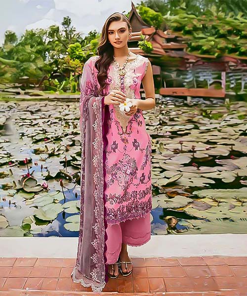 Pink Lawn Cotton Casual Wear Salwar Kameez in delhi