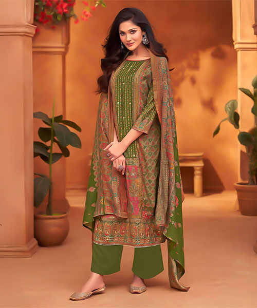 Green  Modal Casual Wear Salwar Kameez