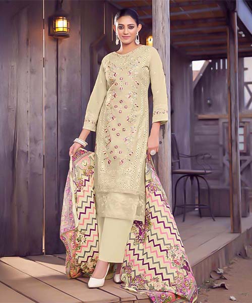 Yellow  Lawn Cambric  Casual Wear Salwar Kameez in lichfield