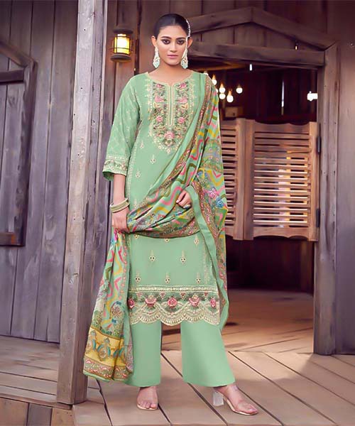 Green  Lawn Cambric  Casual Wear Salwar Kameez in lichfield